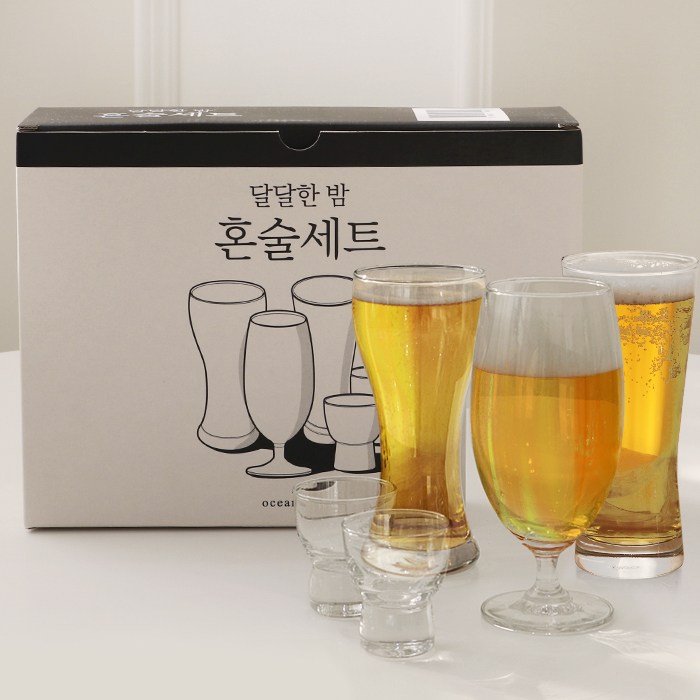 오션글라스 달달한 밤 혼술 맥주잔 5p 세트, 1세트 대표 이미지 - 맥주 500 잔 추천