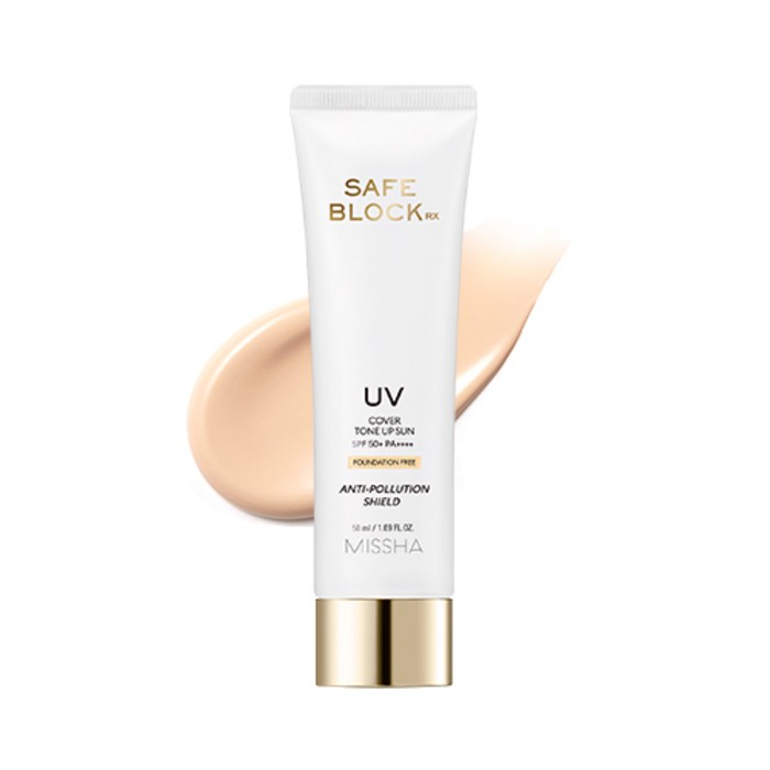 미샤 세이프 블록알엑스 커버 톤업 선크림 SPF50+ PA++++, 50ml, 1개 대표 이미지 - SPF50+ 선크림 추천