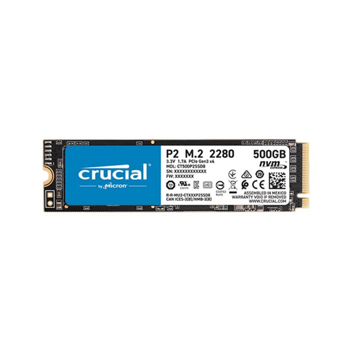 크루셜 마이크론 Crucial P2 M.2 2280 SSD, CT500P2SSD8, 500GB 대표 이미지 - 마이크론 SSD 추천