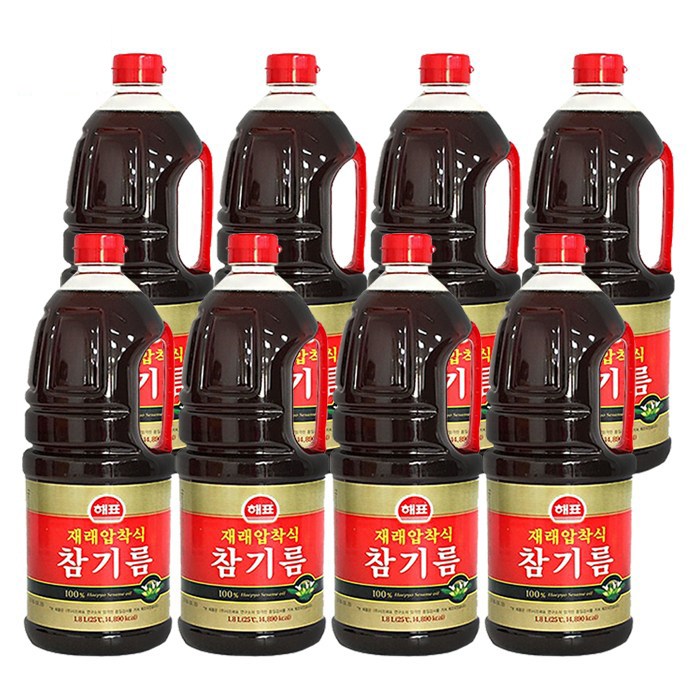 해표 재래 압착식 참기름, 1.8L, 8개 대표 이미지 - 제일 맛있는 고추기름 추천