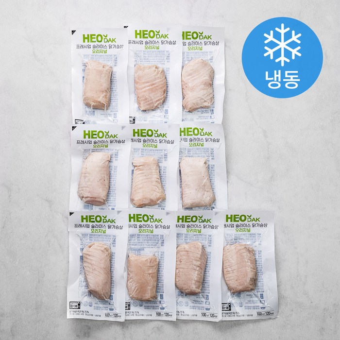 허닭 프레시업 슬라이스 닭가슴살 오리지널 (냉동), 100g, 20개 대표 이미지 - 허닭 추천