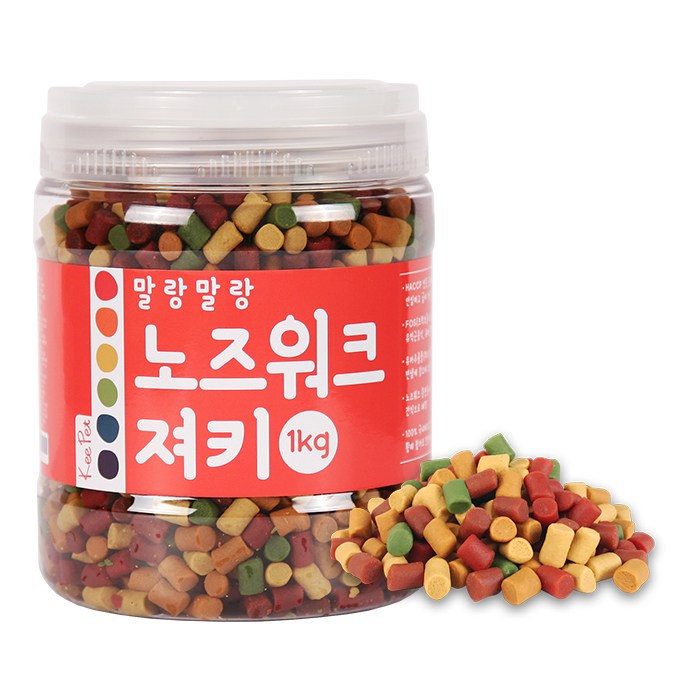 킵펫 말랑말랑 노즈워크 져키 강아지 간식 1kg 져키/트릿, 혼합맛, 1개 대표 이미지 - 강아지 연어 추천