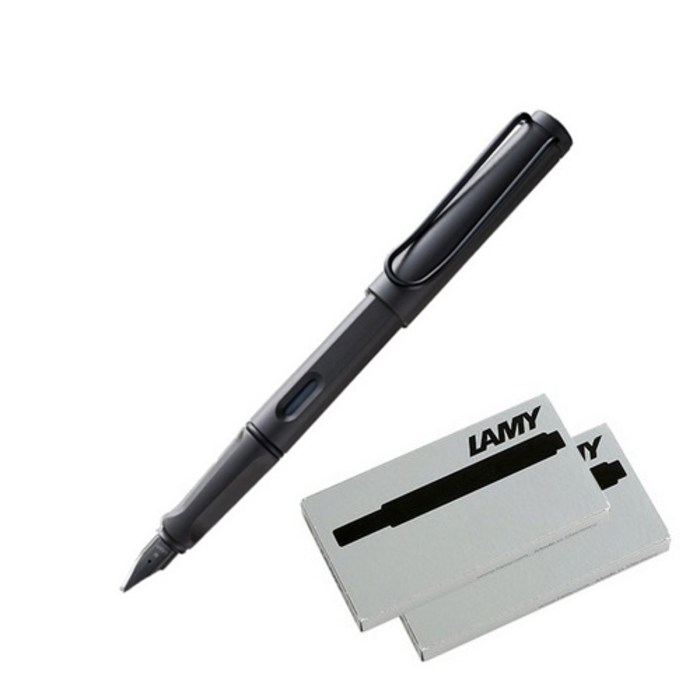 LAMY 사파리 만년필 + 잉크카트리지 2p, F, 매트블랙(만년필) 대표 이미지 - 라미 만년필 추천
