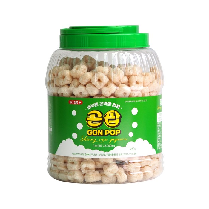 곤팝 배부른 곤약쌀 팝콘, 220g, 1개 대표 이미지 - 영화 과자 추천