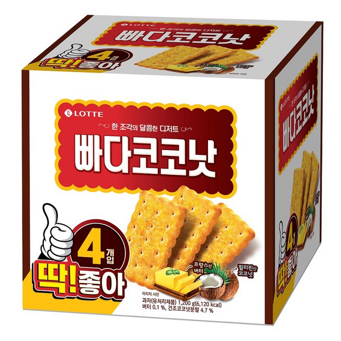 빠다코코낫 비스켓, 300g, 4개 대표 이미지 - 롯데 과자 추천