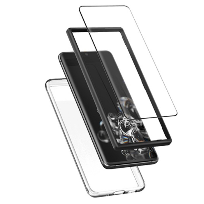 신지모루 3세대 풀커버 플렉시블 휴대폰 액정보호필름 + 에어클로 케이스 세트, 1세트