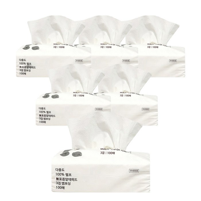 브론디 다용도 3겹 천연펄프 키친타올, 100매, 6개 대표 이미지 - 뽀삐뽀 추천
