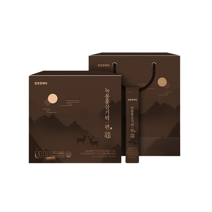 천호엔케어 녹용홍삼기력 편, 60개, 10ml 대표 이미지 - 기력회복 추천