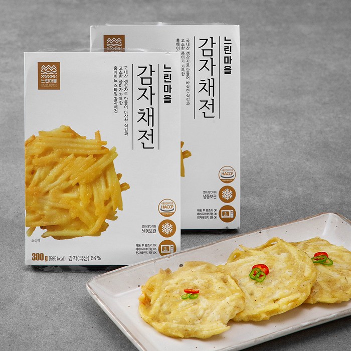 느린마을 감자채전 (냉동), 300g, 2팩 대표 이미지 - 느린마을 막걸리 안주 추천