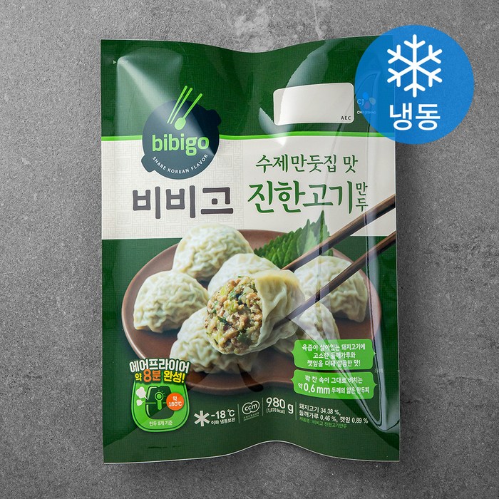 비비고 수제 진한고기만두 (냉동), 980g, 1개 대표 이미지 - 냉동만두 추천