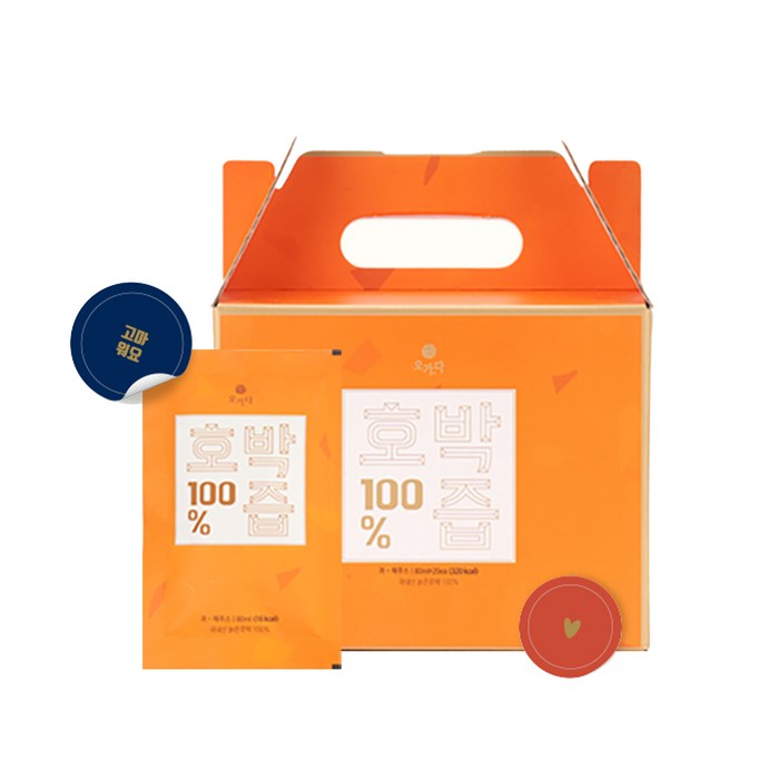 오가다 호박즙 100% 건강즙 20p, 1개, 1600ml 대표 이미지 - 호박즙 추천