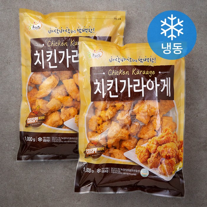 굿프랜즈 치킨 가라아게 (냉동), 1kg, 2개 대표 이미지 - 순살 치킨 추천
