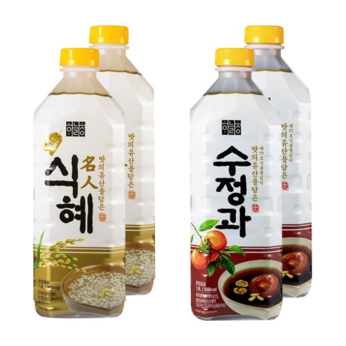하늘청 오리지날 명인식혜 1.8L x 2p + 수정과 1.8L x 2p 세트, 1세트 대표 이미지 - 수정과 추천