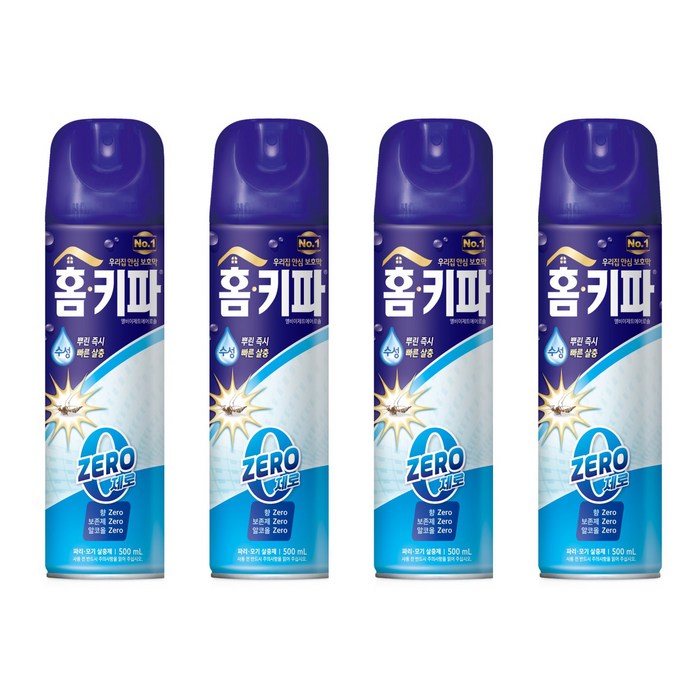 홈키파 제로 에어졸 모기약, 4개, 500ml 대표 이미지 - 살충제 추천