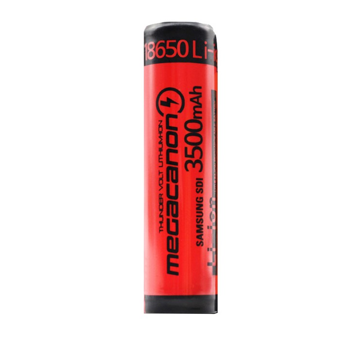 메가캐논 3500mAh 보호회로 18650 배터리 레드, 1개입, 1개 대표 이미지 - 전자담배 건전지 추천