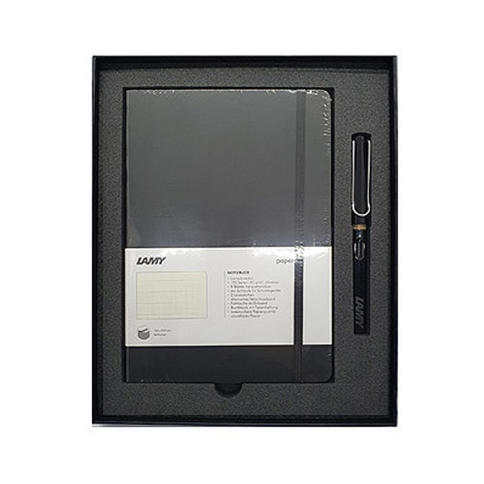 LAMY 사파리 만년필 EF촉 + 라미 소프트커버 노트 A5 기프트세트, 블랙(EF촉), 블랙(노트), 1세트 대표 이미지 - 라미 만년필 추천