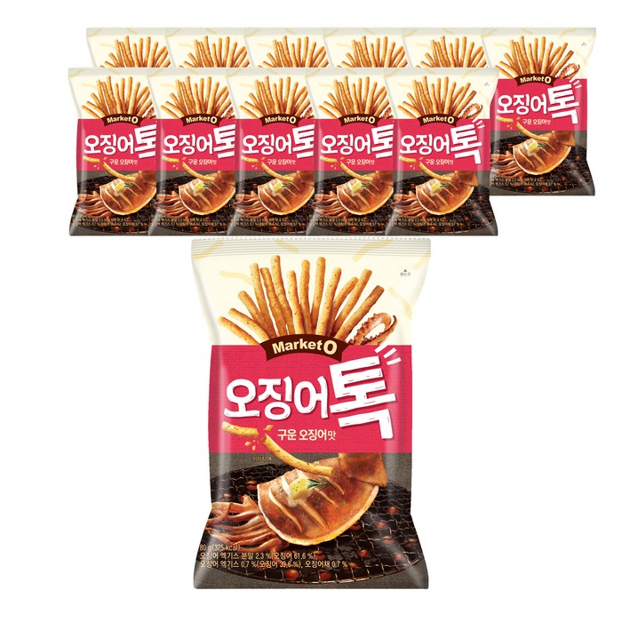 오리온 마켓오 오징어톡, 80g, 12개 대표 이미지 - 회사 간식 추천