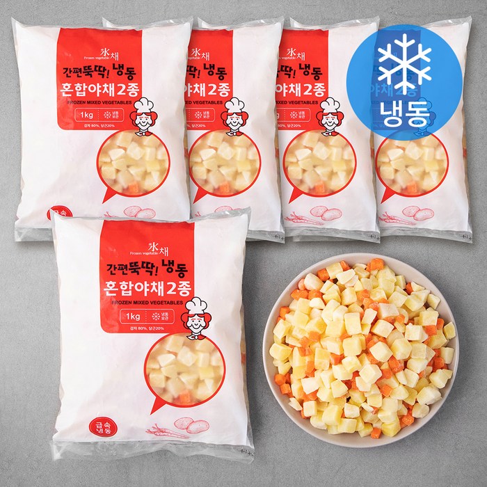 간편뚝딱 혼합야채 2종 (냉동), 1kg, 5팩 대표 이미지 - 냉동 채소 추천