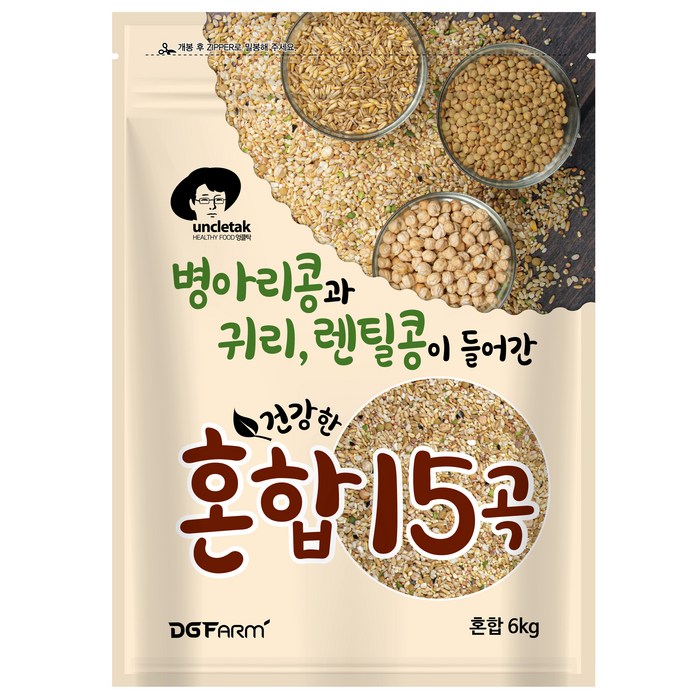 엉클탁 병아리콩과 귀리 렌틸이 들어간 혼합 15곡, 6kg, 1개 대표 이미지 - 귀리 추천