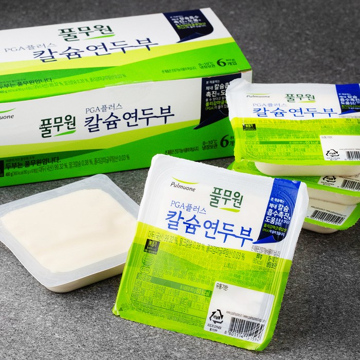 풀무원 PGA 플러스 칼슘 연두부, 80g, 6입 대표 이미지 - 연두부 추천