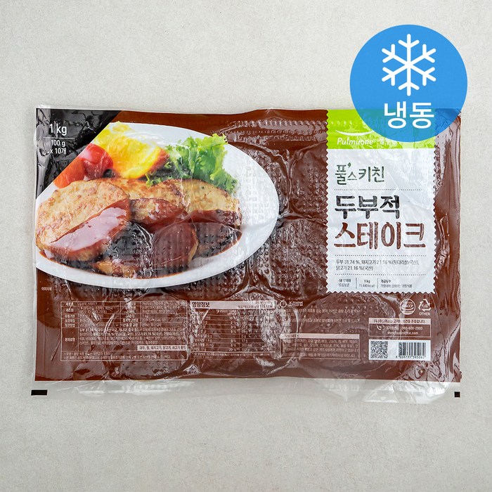 풀무원 바른선 두부적 스테이크 (냉동), 1kg, 1개 대표 이미지 - 두부 스테이크 추천