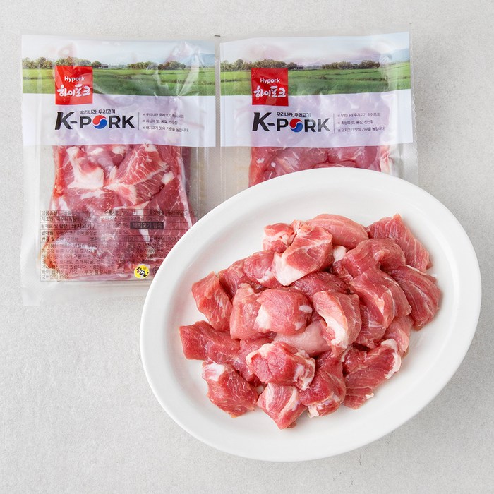 하이포크 목심 한입구이용 (냉장), 500g, 2팩 대표 이미지 - 찹스테이크 추천