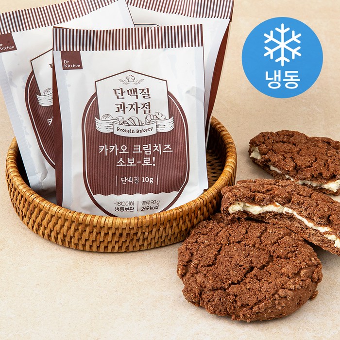 단백질과자점 카카오 크림치즈 소보로 (냉동), 90g, 3개 대표 이미지 - 프로틴 간식 추천