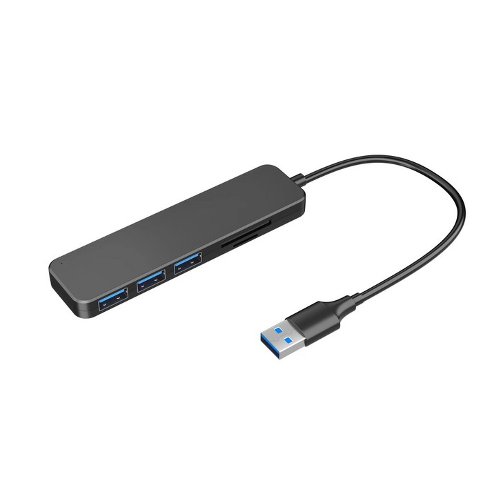 [쿠팡 직수입] 만듦 메모리카드 리더 USB 3.1 Gen1 3 포트 Type A 허브 20cm, 블랙 대표 이미지 - SD카드 리더기 추천