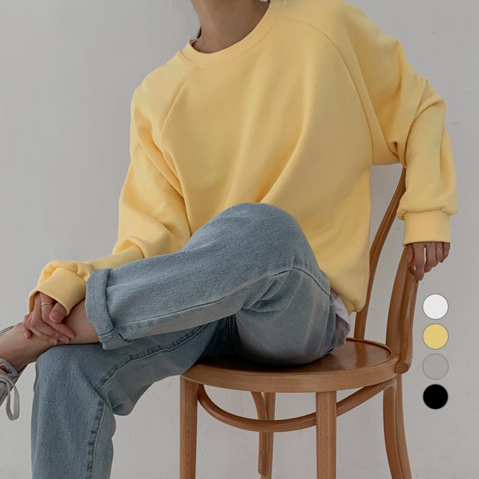 바블링브룩 여성용 레글런 쮸리 오버핏 맨투맨 대표 이미지 - 바블링브룩 봄옷 추천