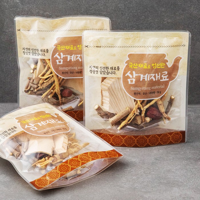 산들 국산재료로 엄선한 삼계재료, 3개, 50g 대표 이미지 - 황기 추천