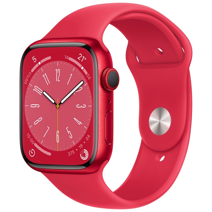 Apple 애플워치 8, 45mm, GPS+Cellular, 알루미늄, (PRODUCT)RED / 레드 스포츠 밴드 대표 이미지 - 애플워치8 추천