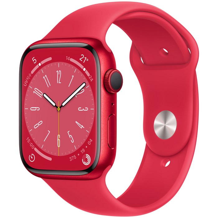Apple 애플워치 8, 45mm, GPS, 알루미늄, (PRODUCT)RED / 레드 스포츠 밴드 대표 이미지 - 애플워치8 추천