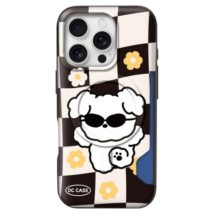 디자인플러스 선글라스 애니멀 카드 2장 맥세이프 슬림 범퍼 휴대폰 케이스