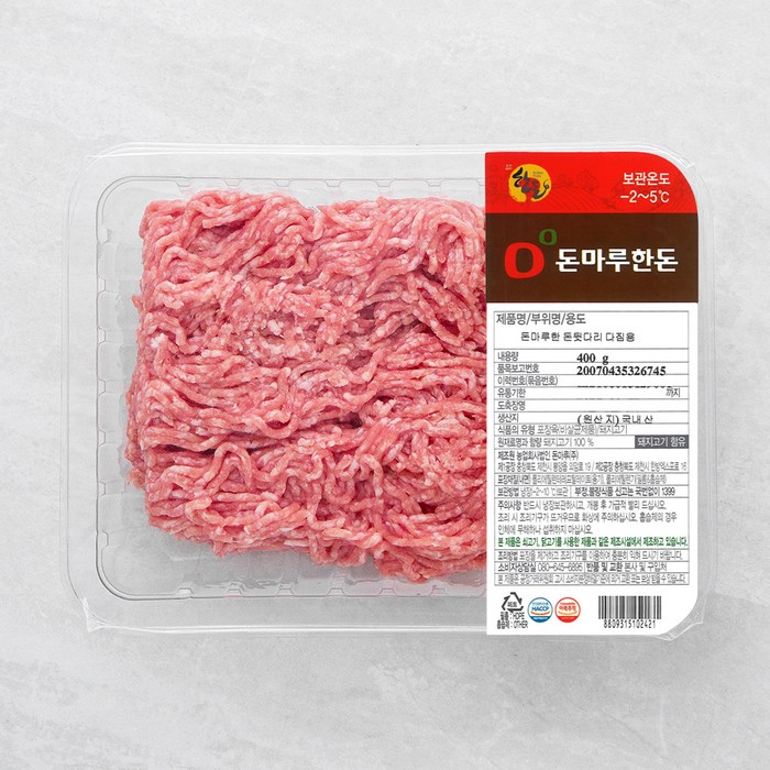 돈마루 한돈 뒷다리 다짐육 (냉장), 400g, 1개 대표 이미지 - 신선 정육 추천