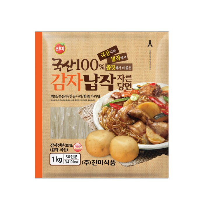 진미 감자납작당면, 1kg, 1개 대표 이미지 - 중국 당면 추천