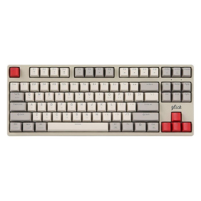 지클릭커 레트로 레드 슈퍼히어로 저소음 풀 윤활 무선 블루투스 기계식 키보드