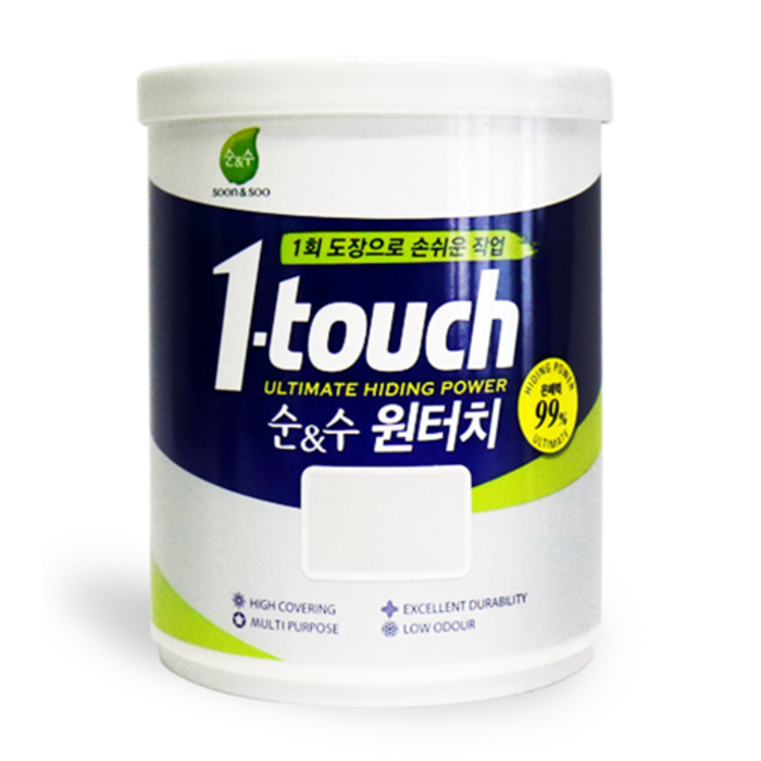 노루페인트 순&수 원터치 페인트 1L, 소프트(퓨어) 화이트 대표 이미지 - 젯소 추천