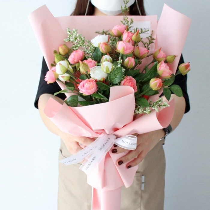 모리앤 자나장미 프리미엄 조화 꽃다발, 혼합색상 대표 이미지 - 생화 꽃다발 추천