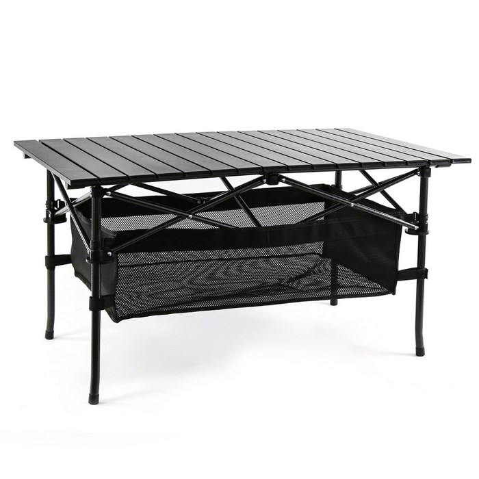코멧 알루미늄 접이식 캠핑 테이블 대형 블랙 대표 이미지 - 높이조절 테이블 추천