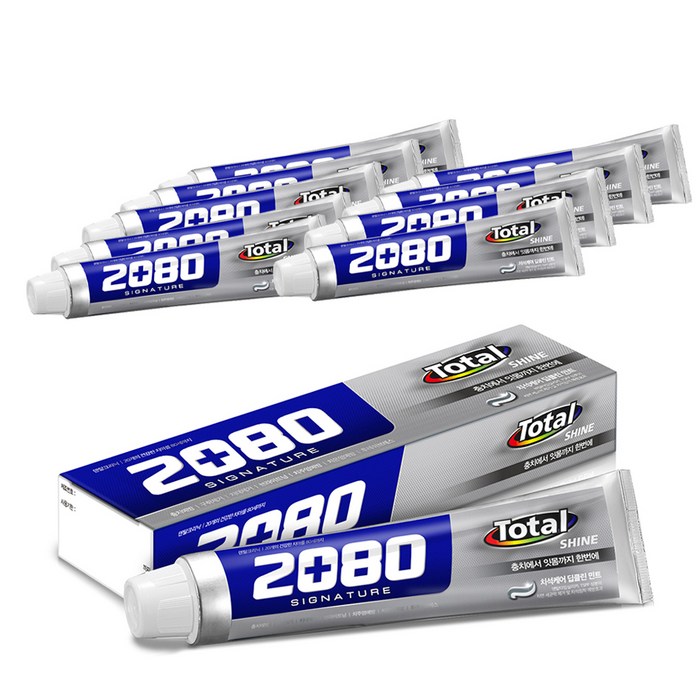 2080 시그니처 토탈 샤인 치약, 150g, 10개 대표 이미지 - 2080 치약 추천