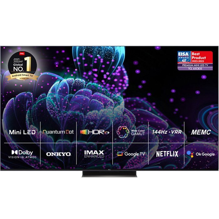 TCL 안드로이드11 4K Mini LED TV, 165cm(65인치), 65C835, 벽걸이형, 방문설치 대표 이미지 - 미니 LED TV 추천