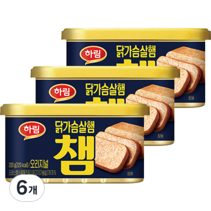 하림 닭가슴살 햄 챔 오리지널, 200g, 6개 대표 이미지 - 닭가슴살 햄 추천