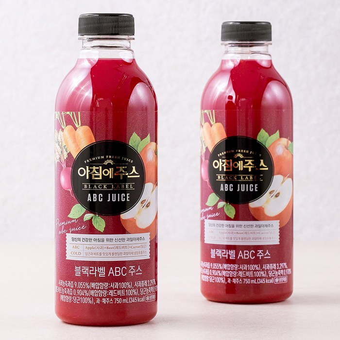 아침에주스 블랙라벨 ABC주스, 750ml, 2개 대표 이미지 - 공복에 좋은 음식 추천