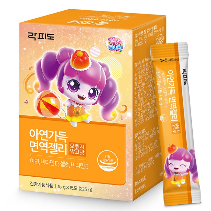 락피도 아연가득 면역젤리 15p, 225g, 1개 대표 이미지 - 면역젤리 추천