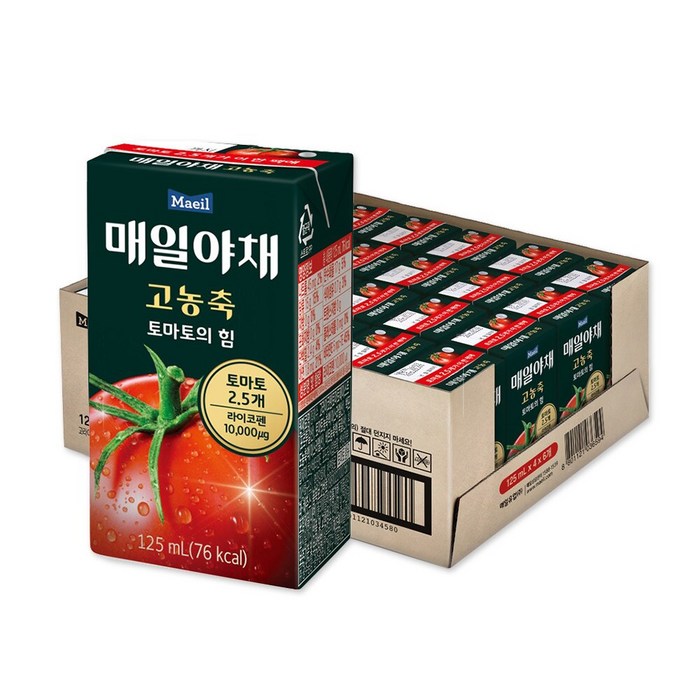 매일유업 매일야채 고농축 토마토의 힘, 125ml, 24개 대표 이미지 - 토마토주스 추천