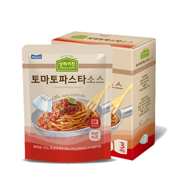 상하키친 토마토 파스타소스, 170g, 3개 대표 이미지 - 크림소스 추천