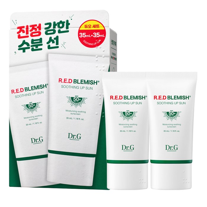 닥터지 레드 블레미쉬 수딩 업 선 35ml + 35ml 듀오 세트 SPF50+ PA++++, 1세트 대표 이미지 - 자외선차단 추천