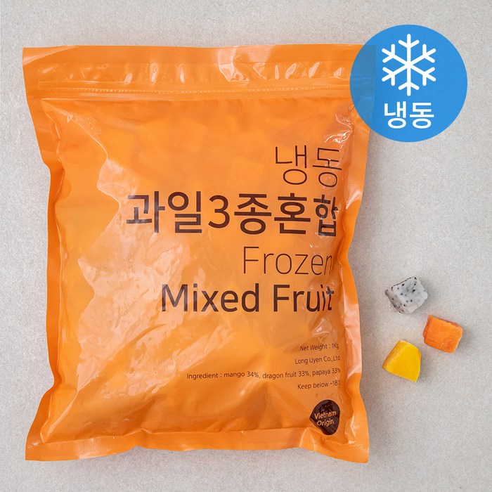 베트남산 과일 3종 혼합 (냉동), 1kg, 1개 대표 이미지 - 과일빙수 재료 추천