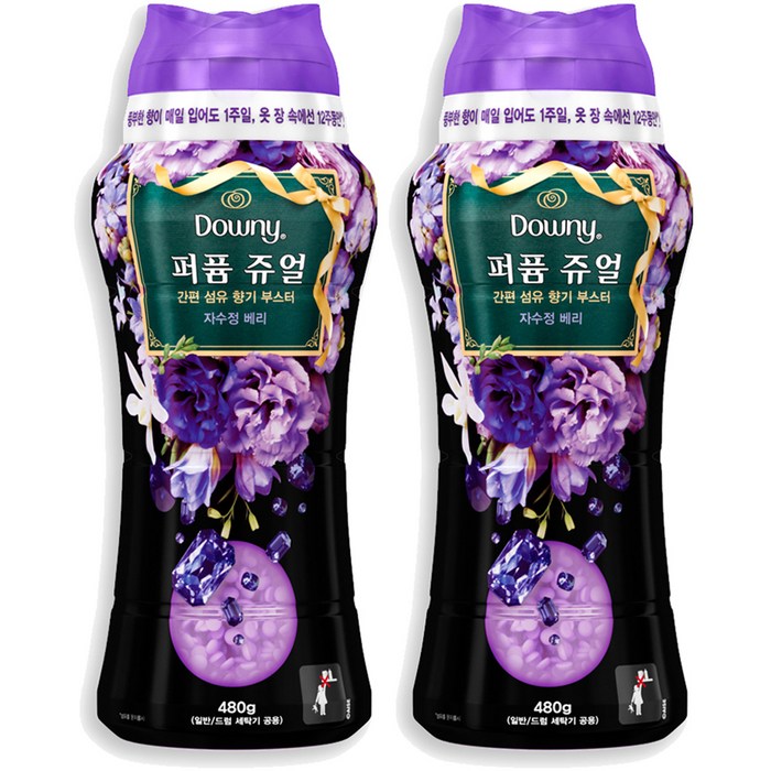 다우니 퍼퓸 쥬얼 자수정 베리 향기 부스터, 480g, 2개 대표 이미지 - 좋은 냄새 추천