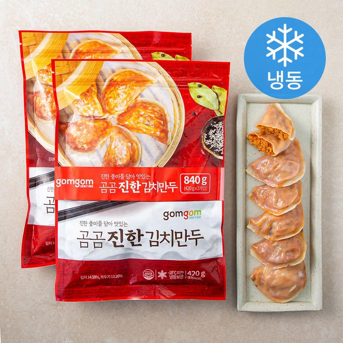 곰곰 진한 김치 만두 (냉동), 420g, 2개입 대표 이미지 - 냉동만두 추천